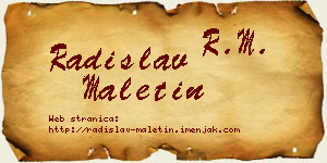 Radislav Maletin vizit kartica